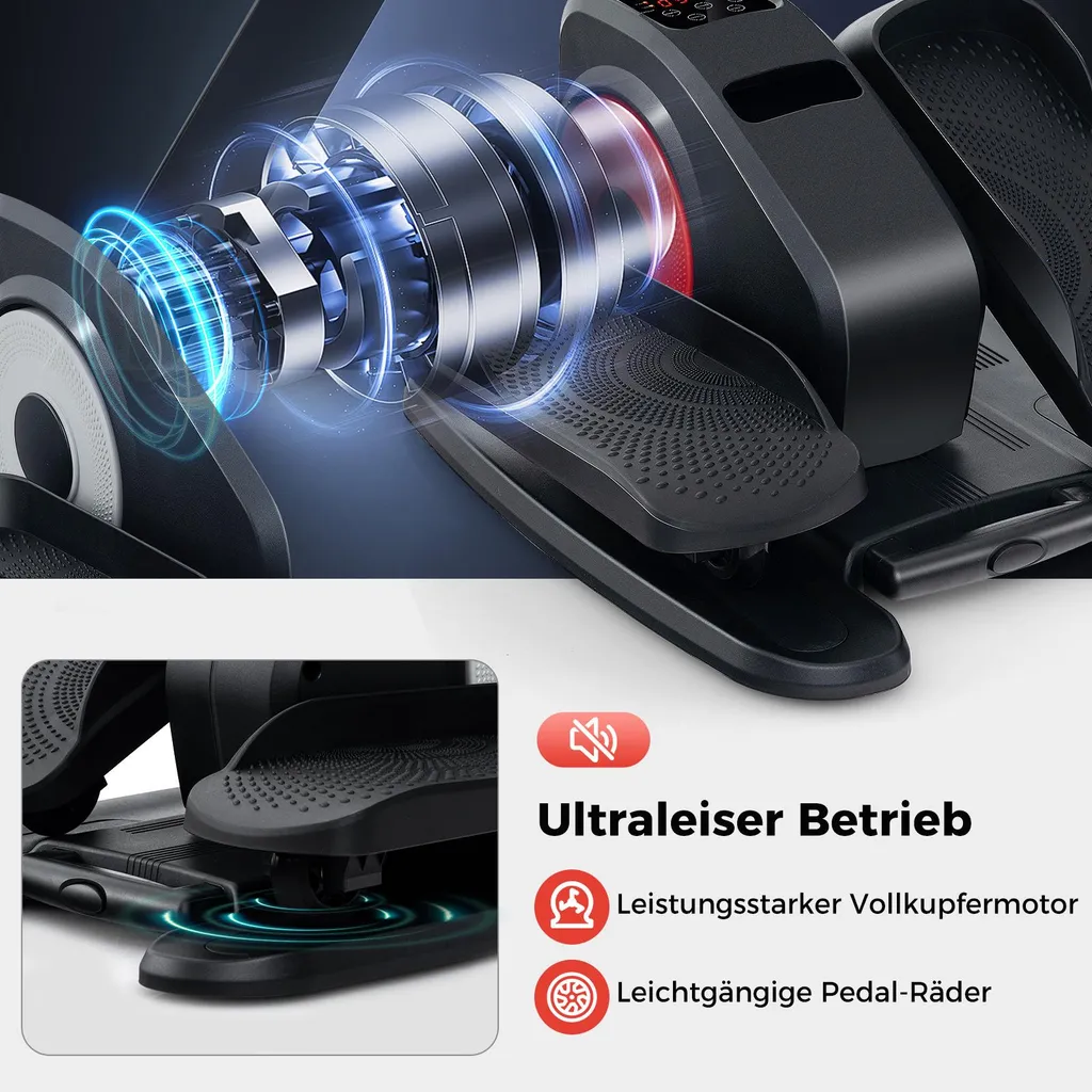 Mini Elliptique Motorisé avec Écran LCD et Télécommande pour Jambes