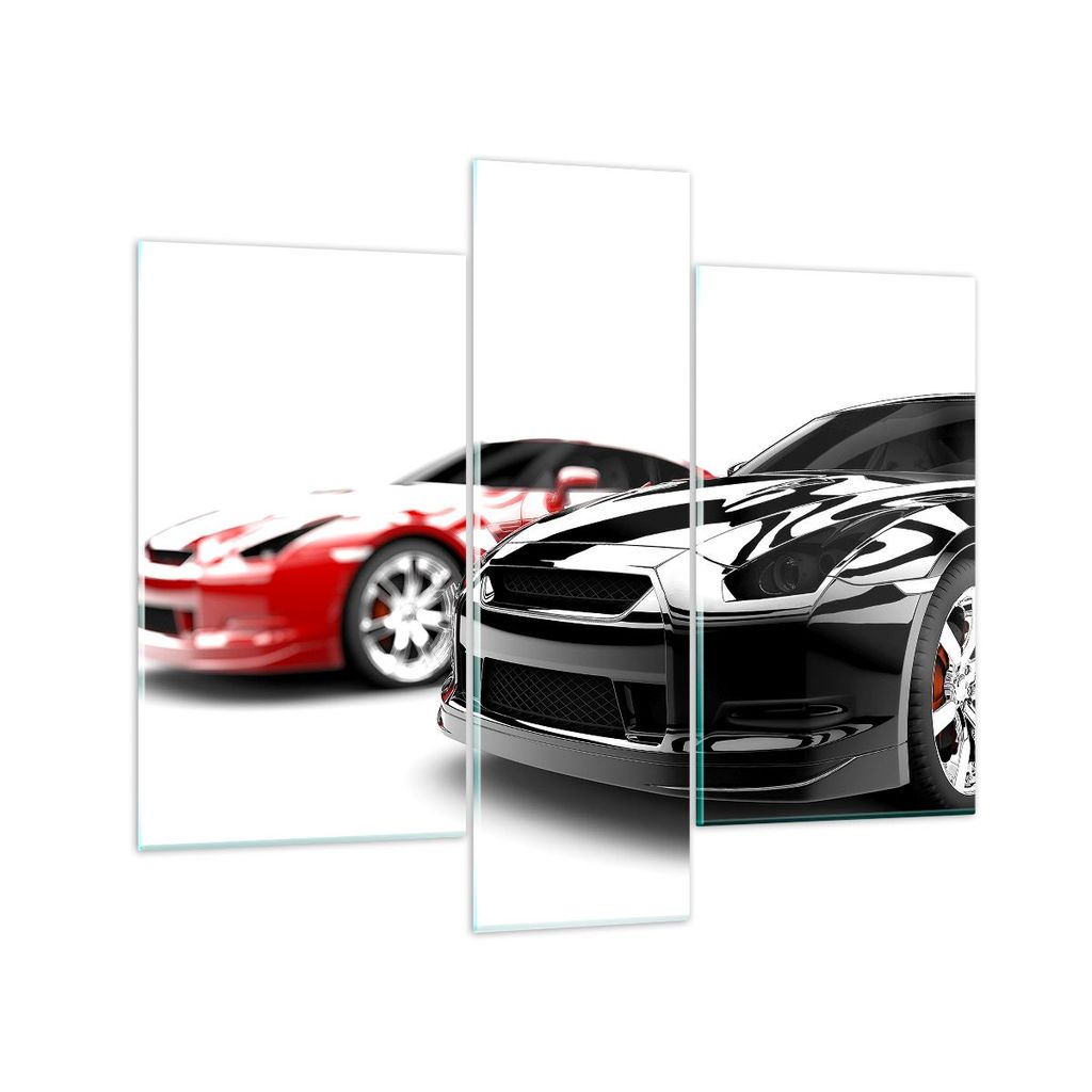 Bilder auf glas - Autos Sport Eleganz - 95x80cm - Glasbilder - Wandbilder - Kunstdruck - zum Aufhängen bereit - Wanddekoration aus Glas - Glas Bil...