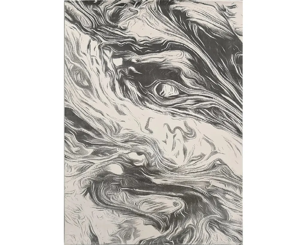 Petit tapis de passage gris 80x150 cm GALT 5 au tissage plat moderne