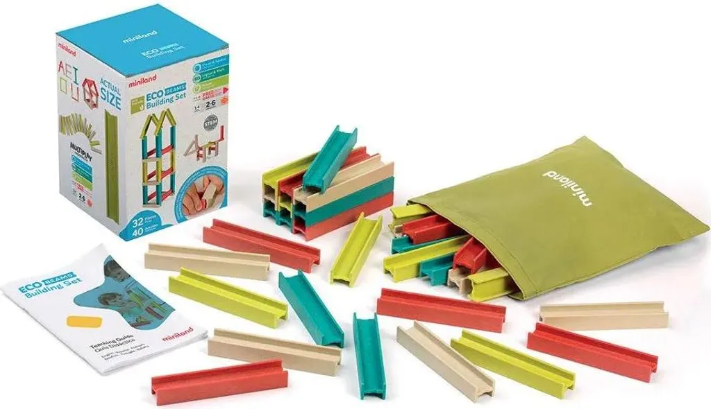 Miniland Eco Beams transparent : Poutres de construction écologiques