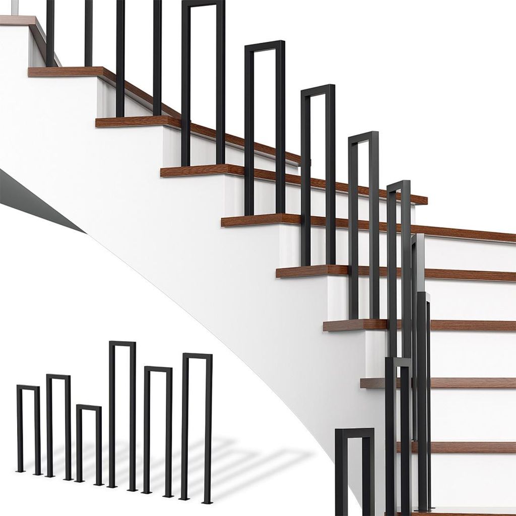 Faziango 55cm U-Form Treppengeländer Schwarz Handlauf für Produktbild 