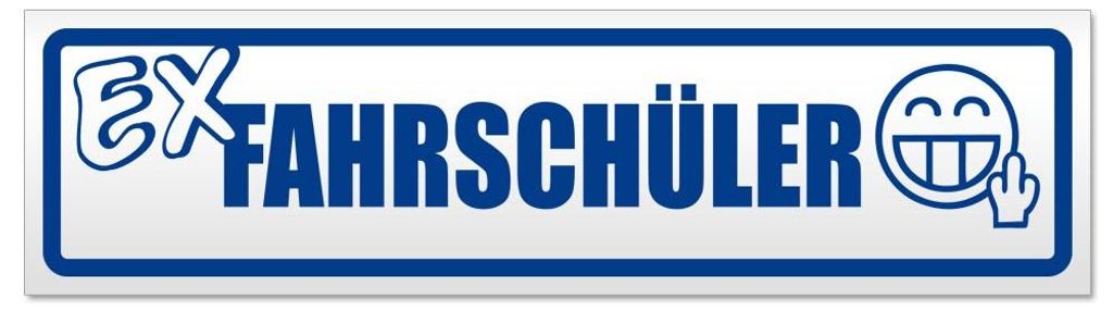 Kiwistar - Autoaufkleber - Verkehrsblau - 20 x 5,3 cm - E x Fahrschüler - Hinweis Aufkleber Sticker für Auto, Kfz, Fahrrad, PKW, LKW
