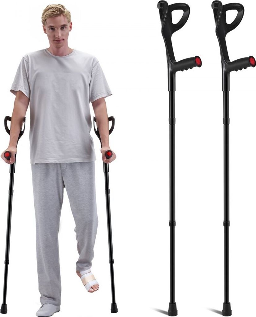 Unterarmgehstützen - Krücken Gehhilfe 140-180 cm - Leichte und stabile Gehstützen für mobilitätseingeschränkte Personen - Ergonomisches Desig...
