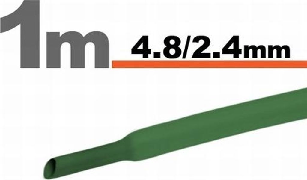5 x 1 Meter Schrumpfschlauch Grün 4,8/2,4 mm – 5 Stück à 1 Meter – Schrumpfschlauch zur Isolierung und zum Kabelschutz – Geeignet für Ele...