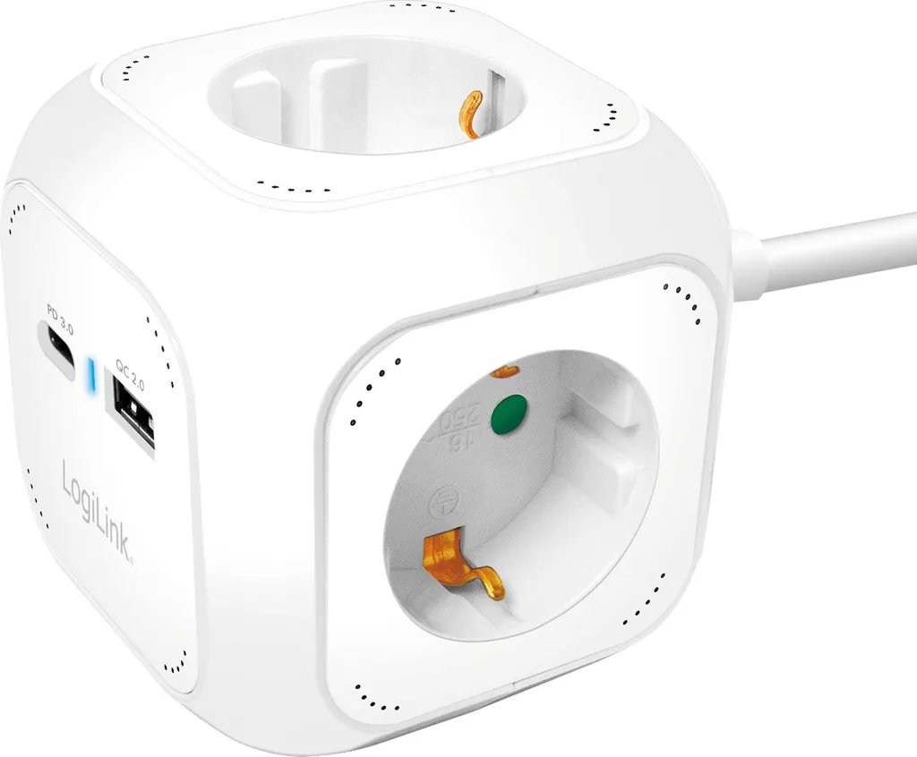 Multipresa Logilink LPS283U 4 Vie 16A con USB-C PD 20W Professionale