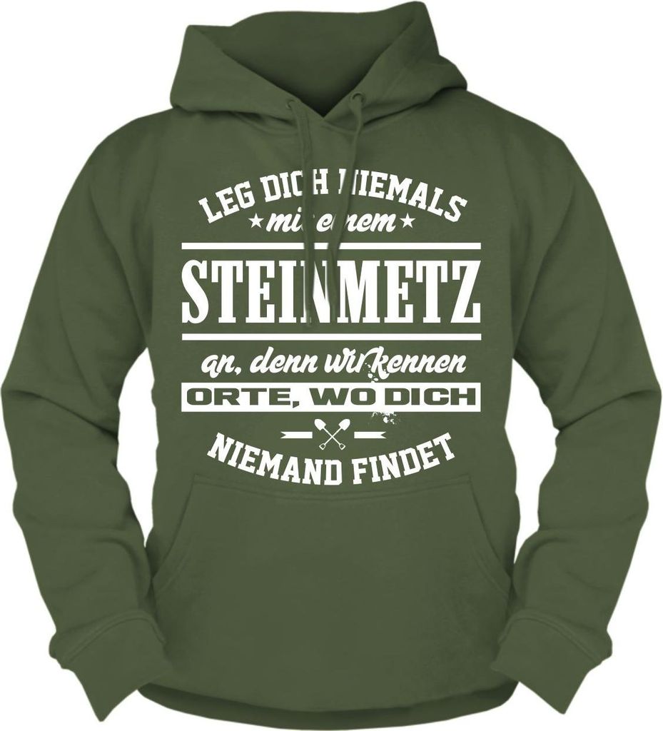 Herren Kapuzenpullover Leg dich niemals mit einem STEINMETZ an