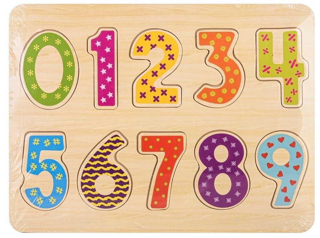 Pädagogisches Holzpuzzle mit Zahlen aus Holz für Kinder, Lernspielzeug zur Frühförderung