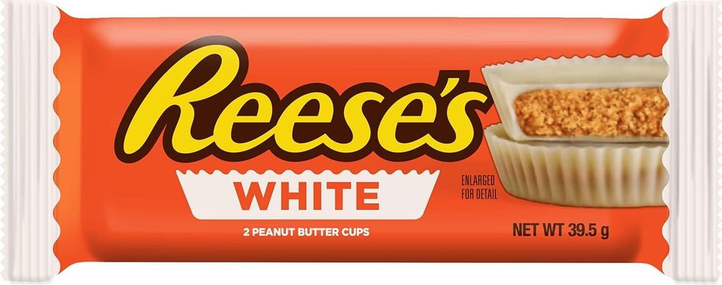 1x Reese’s Peanut Butter Cup White – Erdnussbutter-Cups mit weißer Schokolade (1 × 39,5 g) – Original US-Snack+Heartforcards Versandschutz