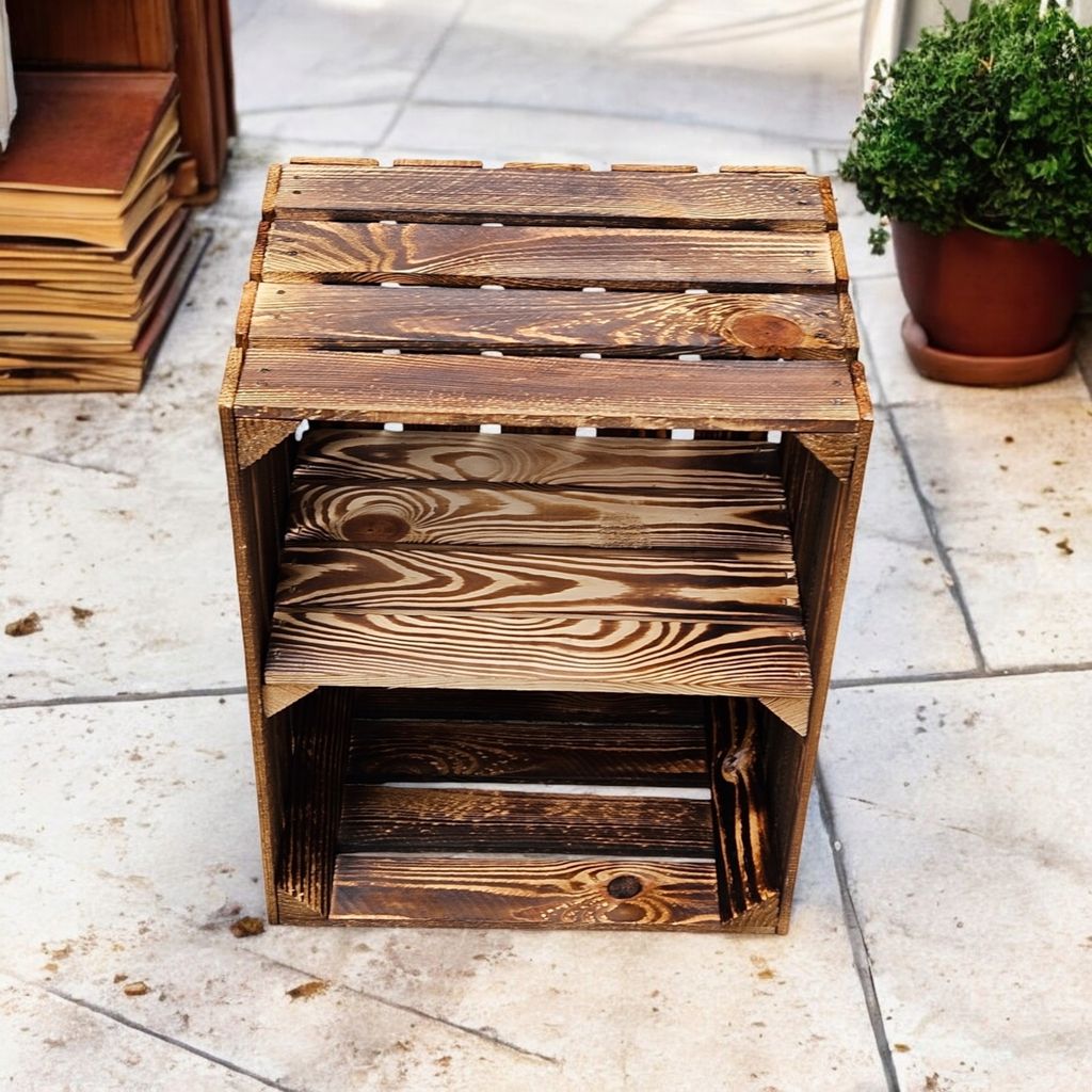 Holzkisten 2er Set mit Regalboden Kurz 50 x 40 x 30cm Produktbild 6