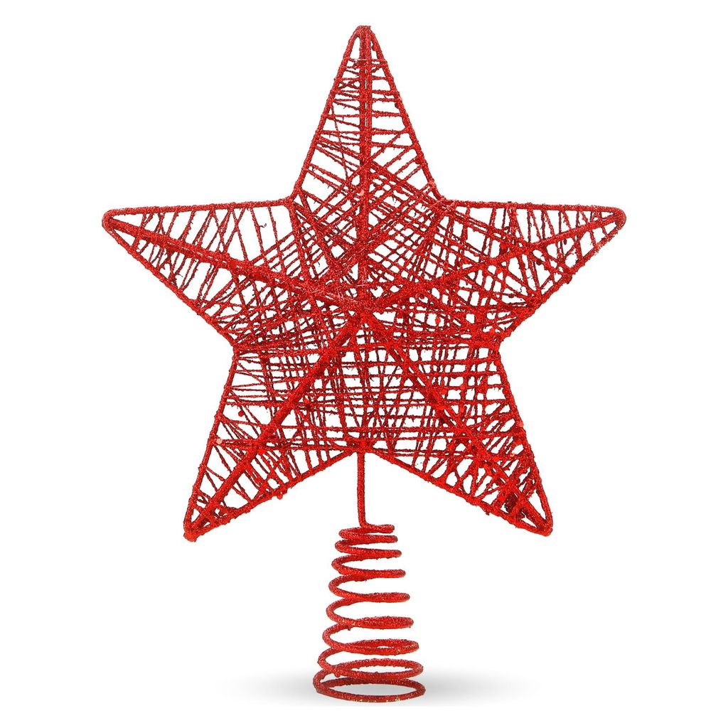 Christbaumspitze Stern - Baumspitze & Tannenbaum Aufstecker für Tannenbaum & Weihnachtsbaum zu Weihnachten (rot)