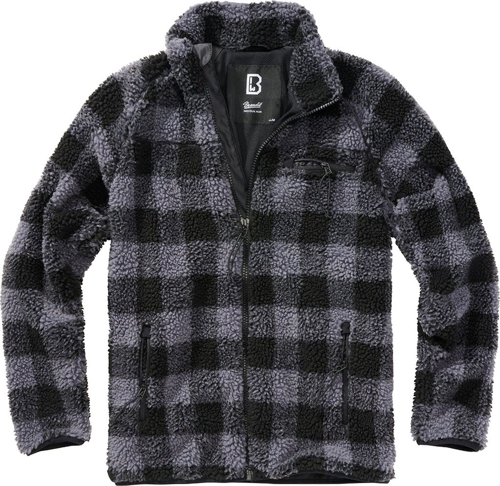 BRANDIT Teddyfleece Jacket black/grey Gr. 4XL