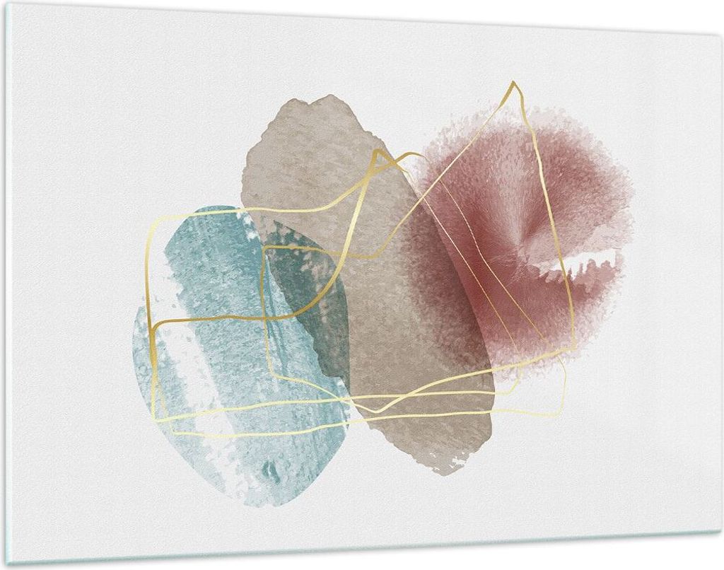 Bilder auf glas - Einteilig - Form Figur Abstraktion - 120x80cm - Glasbilder - Wandbilder - Bilder - zum Aufhängen bereit - Wanddekoration aus Gla...