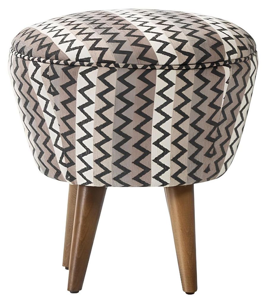 Polsterhocker Hocker Puff Fußhocker Sitzhocker Ottoman Stoff Grau Sitz