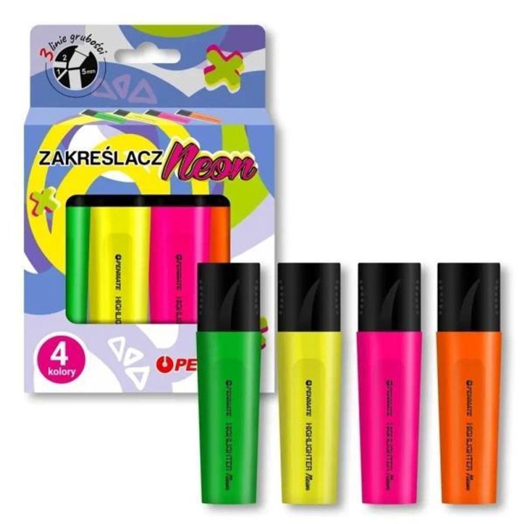 Neon-Textmarker, 4 Farben – Penmate