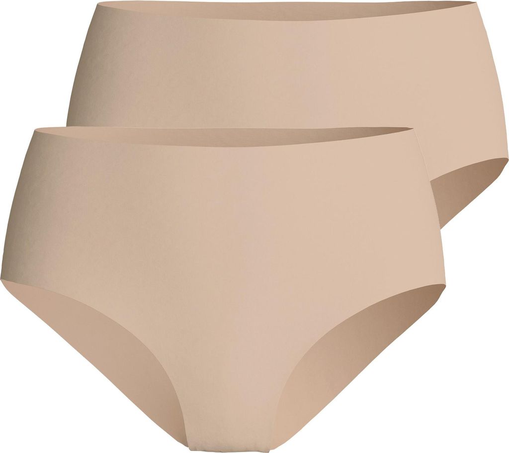 CALIDA Damen Midi-Slip 2er Pack - Sleek Skin, Unterhose, einfarbig Nude L (48/50)