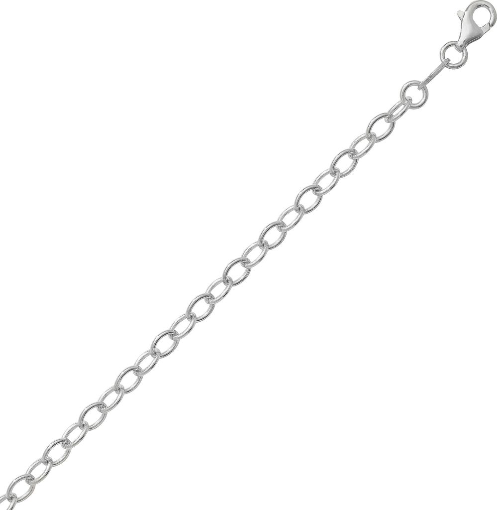 Modisches 925 Sterling Silber (Rhodiniert) Damen - Armband - 4mm; TRS24779