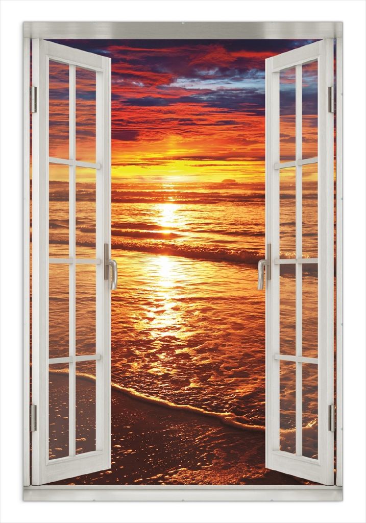 Wallario Wandbild mit Fenster-Illusion: Farbenfroher Produktbild 