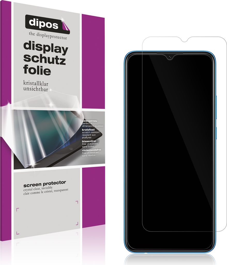 5x Schutzfolie für Oppo A16K klar Displayschutzfolie Folie Display Schutz dipos