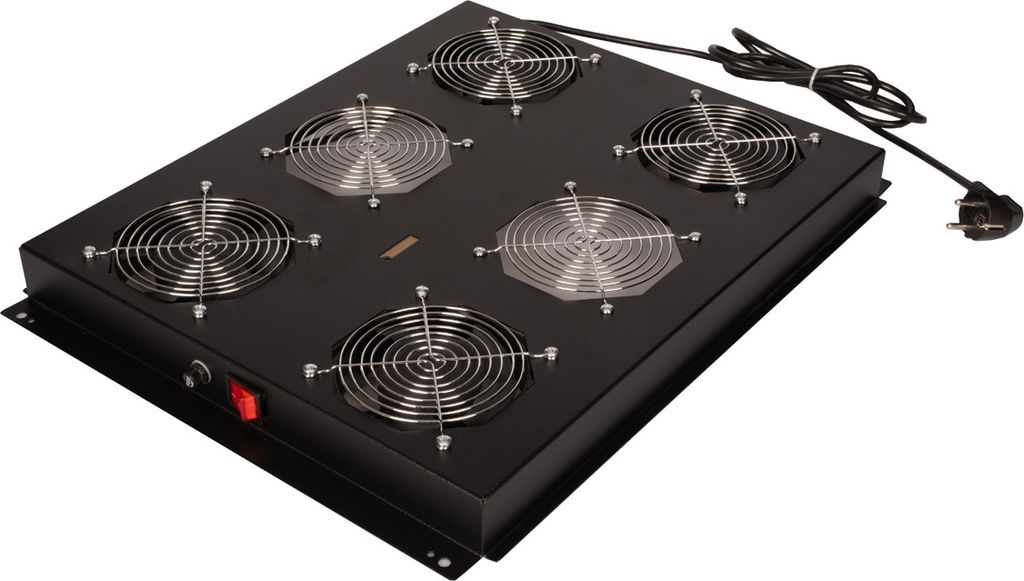 ROLINE 19-Zoll Dachlüftereinheit 4 Lüfter, ON/OFF für Serverschrank der PRO Serie, schwarz