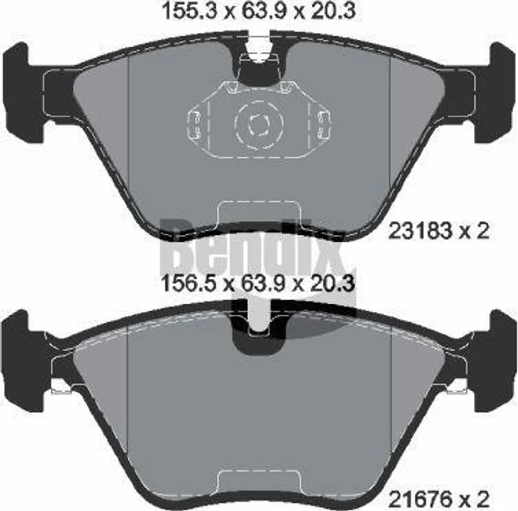Jeu de plaquettes de frein à disque BENDIX BPD1232 compatible BMW X3 et Z4