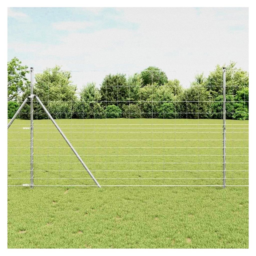 Galvanisierter Zaunpfosten 50 x 1,5 m aus Stahl für Gartenzaun, Hundezaun, Weidezaun, Hühnerzaun und Gartennetz mit einer Maschenweite von 15 cm ...