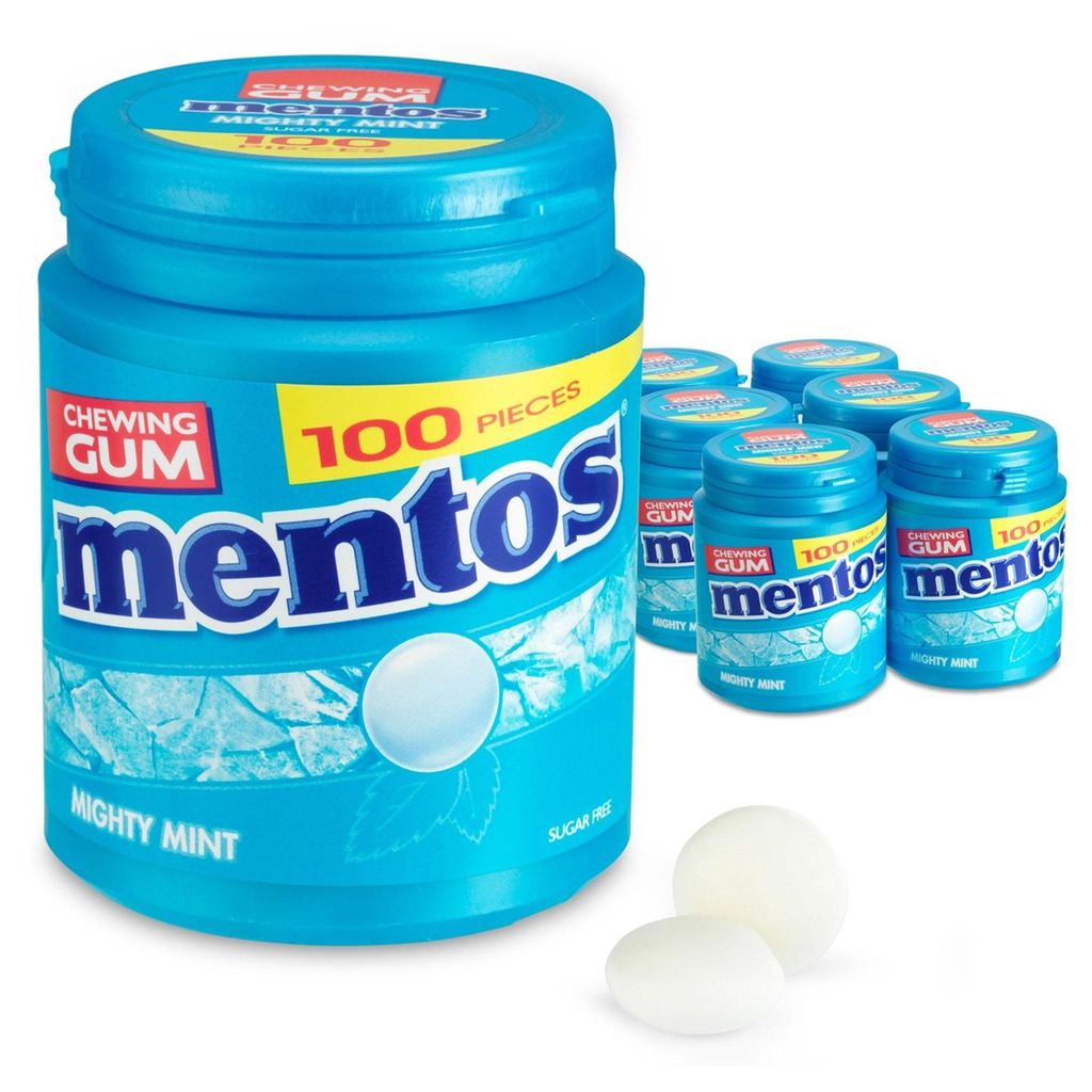 Mentos | Kaugummi Mighty Mint | Zuckerfrei | 1 x 6 Stück