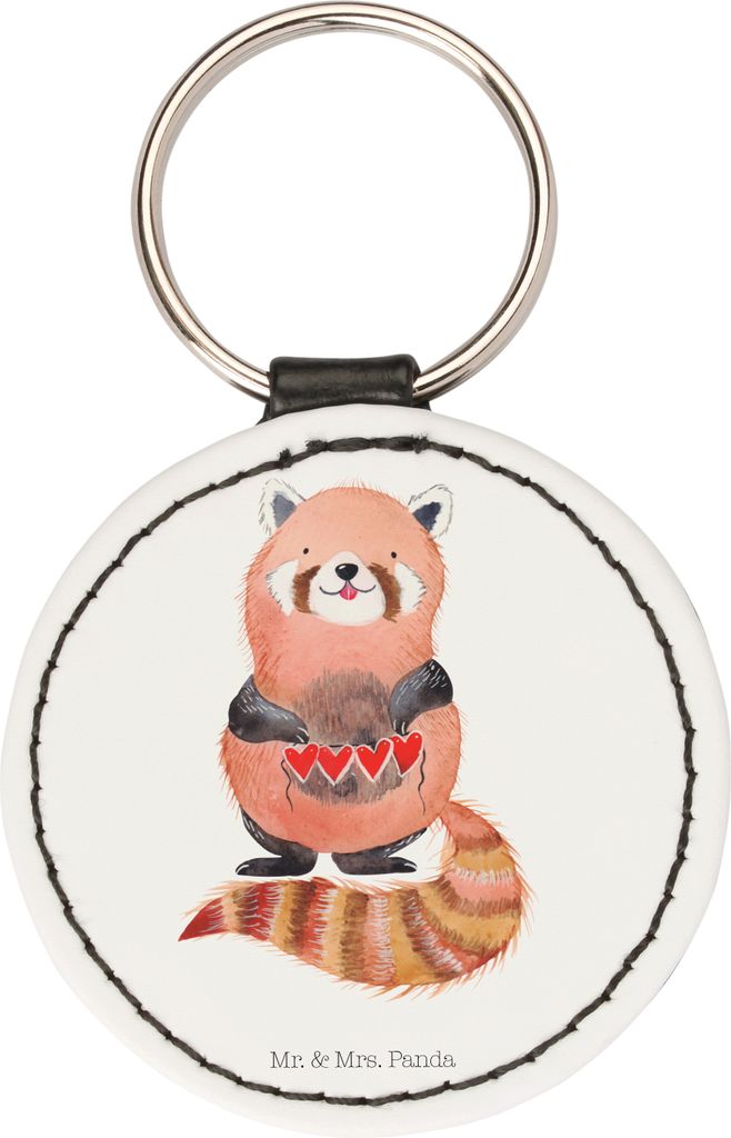 Mr. & Mrs. Panda Anhänger Roter Panda - Weiß - Geschenk, Rot, Taschenanhänger, Herz, für schlüssel, Gute Laune, schlüsselring, Lieblingsmensc...