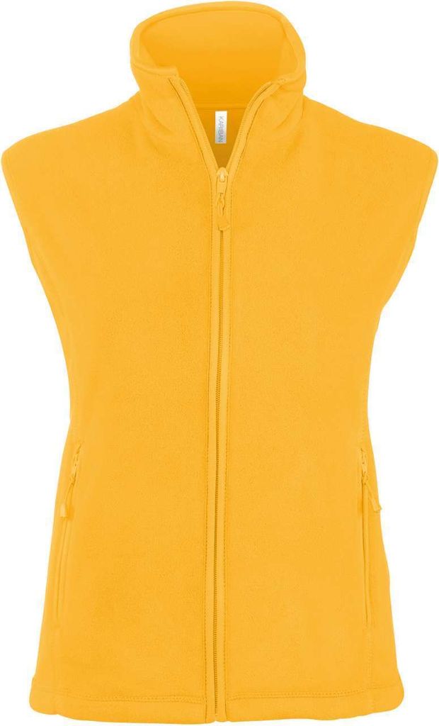 Kariban Damen Fleece Jacke Weste Micro Fleece-Weste Bodywarmer Fleece, Größe:4XL, Farbe:Gelb