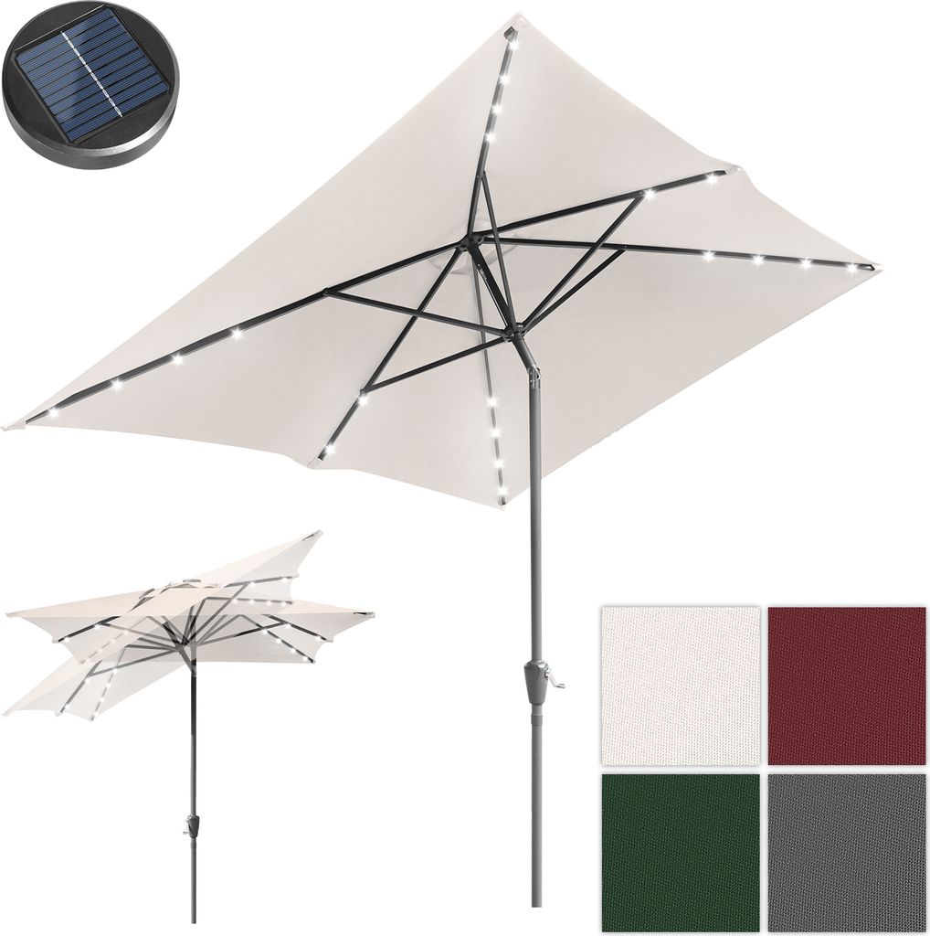 Hengda Sonnenschirme Balkonschirm 210 x 140 cm Rechteckig Kippbar Höhenverstellbar mit Kurbel,Beige