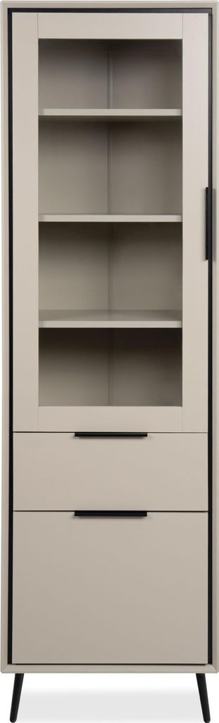finori Vitrine Arona 52B sand / schwarz melaminbeschichtet Produktbild 