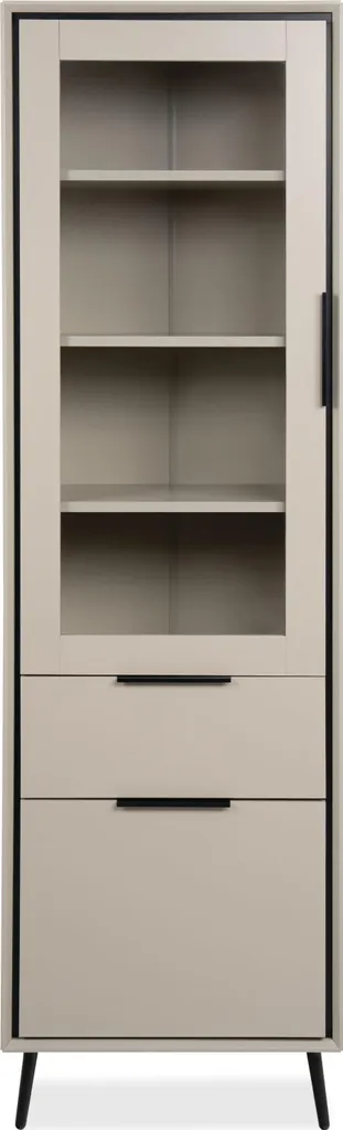 Buffet haut ARONA CALICOSY 1 porte vitrée 1 tiroir Cappuccino et Noir L60