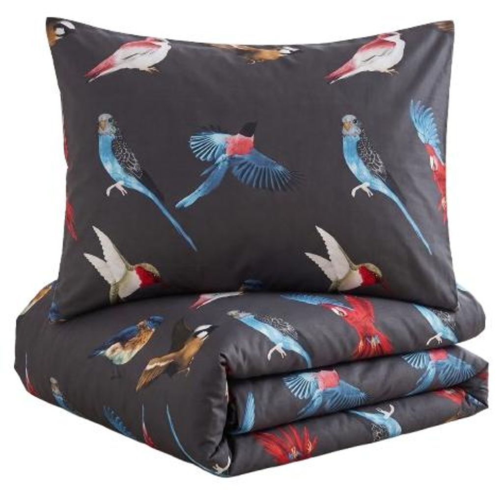 Komplet Pościeli Czarna Papugi 160X200 World Bird Zdjęcie produktu 