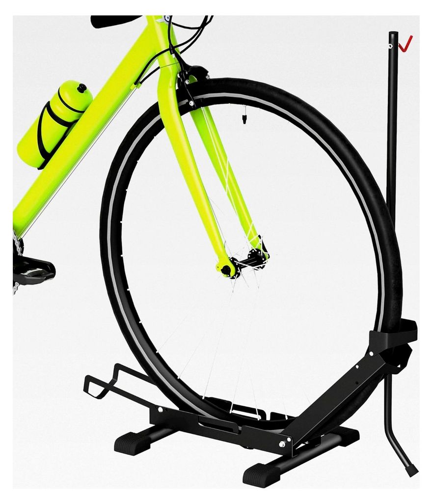 Fahrradständer aus Stahl für Fahrräder mit 80 mm Reifenbreite, freistehender Bodenparker, Abstellständer in Schwarz, 75 x 41 x 81H cm