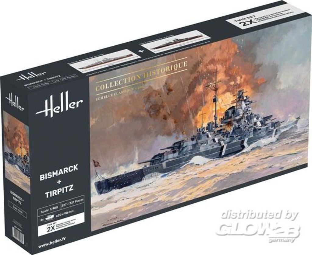 Heller 85078 Bismarck + Tirpitz TWINSET Bausatz Schiff Produktbild 