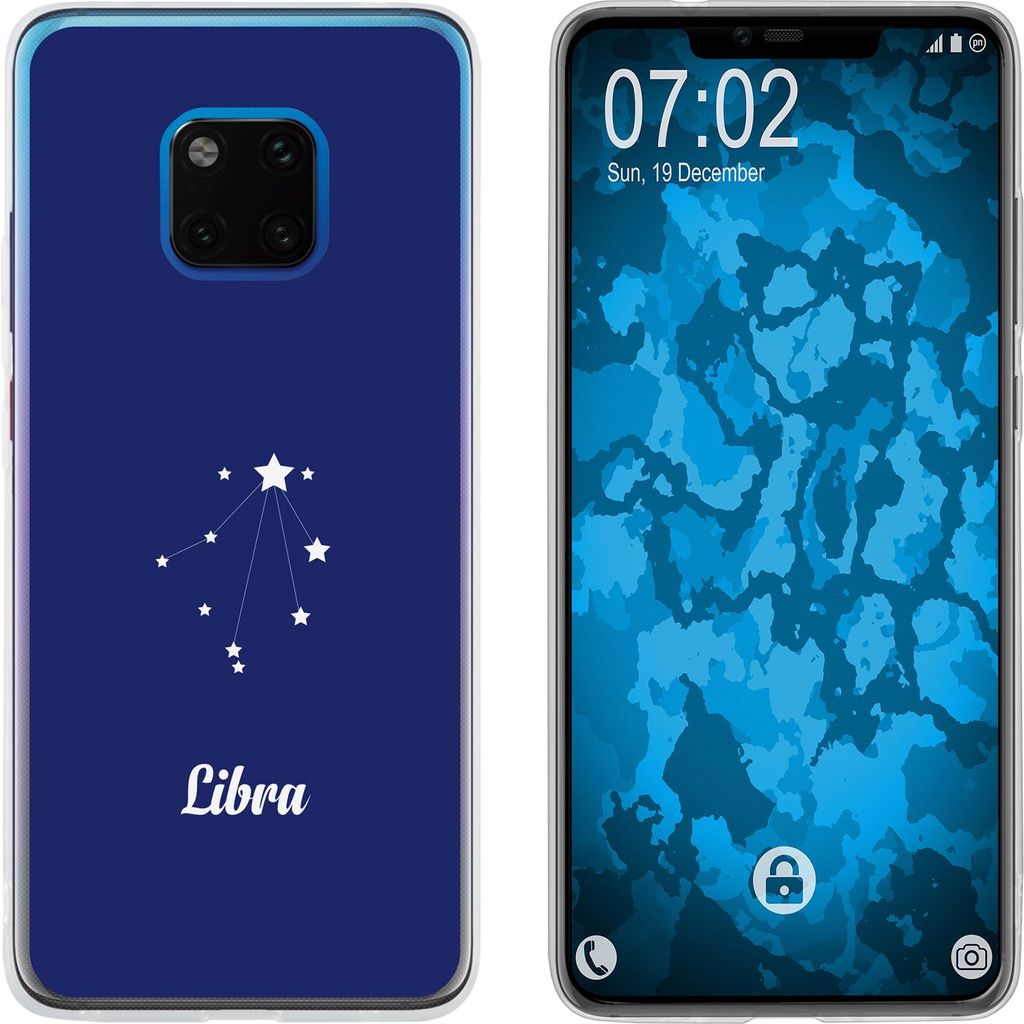 PhoneNatic Case kompatibel mit Huawei Mate 20 Pro Silikon-Hülle SternzeichenLibra M9