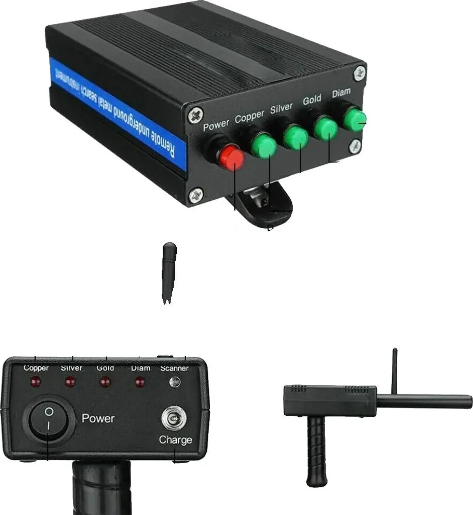 Scanner de sol portable pour trésors, 20m de profondeur, noir léger