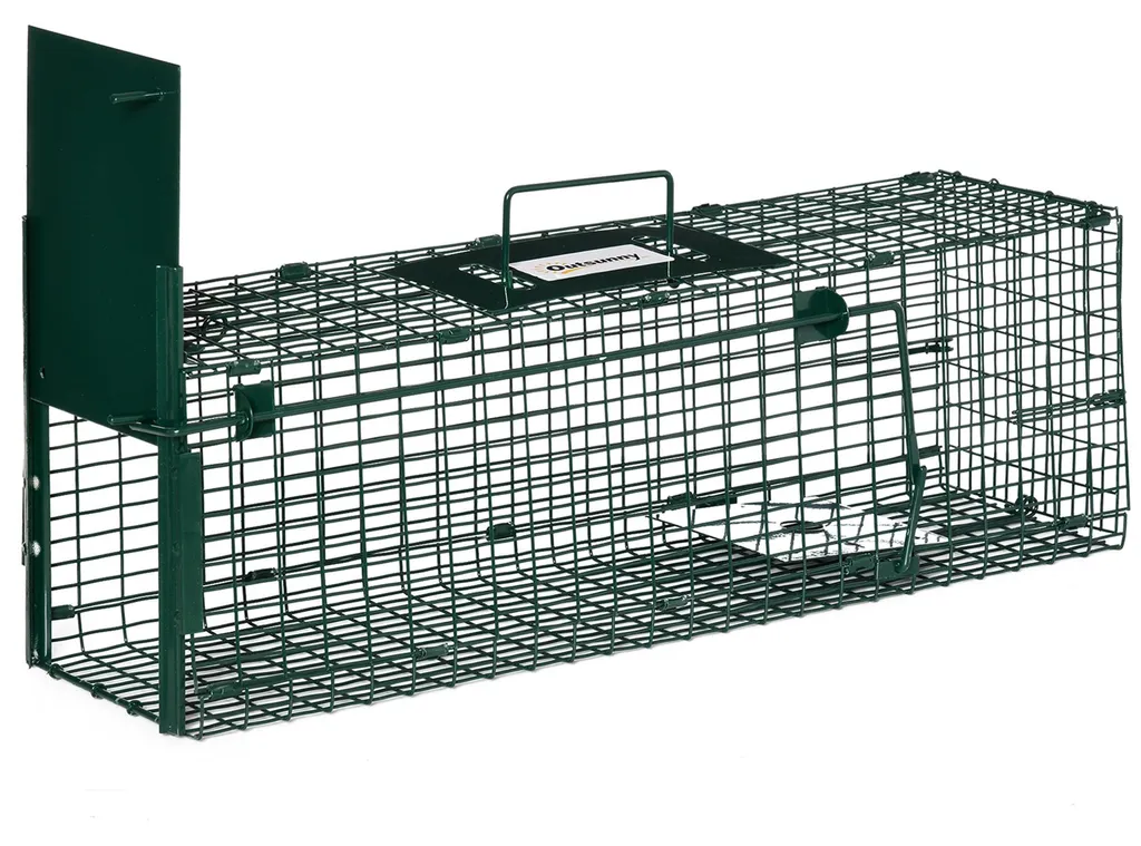 Piège à animaux nuisibles vivant cage de capture 1 entrée en métal vert