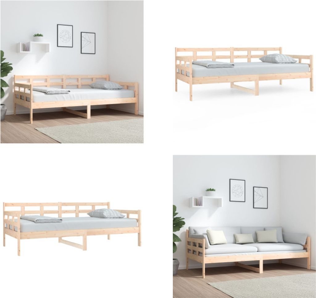 vidaXL Tagesbett Massivholz Kiefer 90x190 cm - Tagesbett - Tagesbetten - Tagesbett Holz - Tagesbett Massivholz