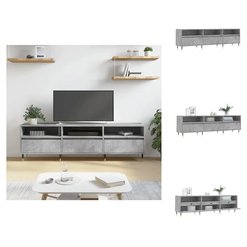 Porta TV vidaXL Grigio Cemento 150cm - Legno Multistrato Robusto