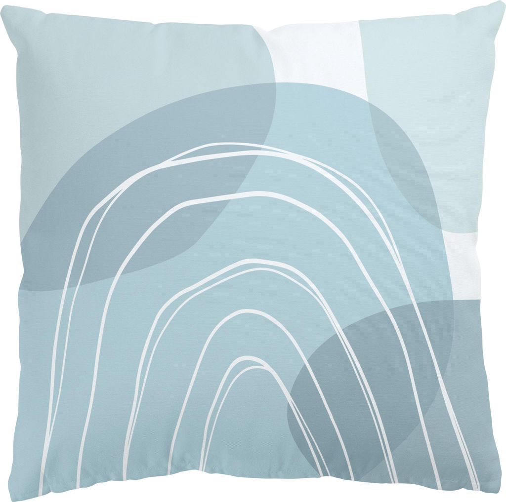 Dekokissen Muster drinnen / Indoor Zierkissen Canvas waschbar Regenbogen blau Digital Art Sofakissen ohne Füllung