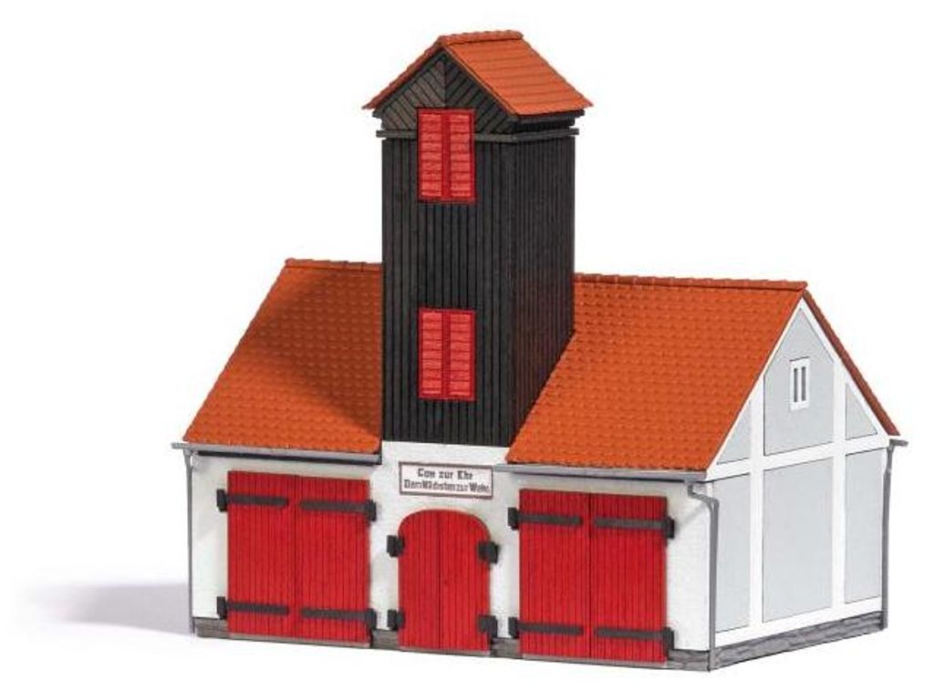 Busch Feuehrwehrgebäude H0 1660