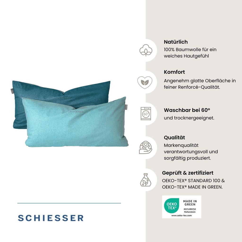 SCHIESSER Kissenhüllenset Doubleface | Zweifarbig | Produktbild 