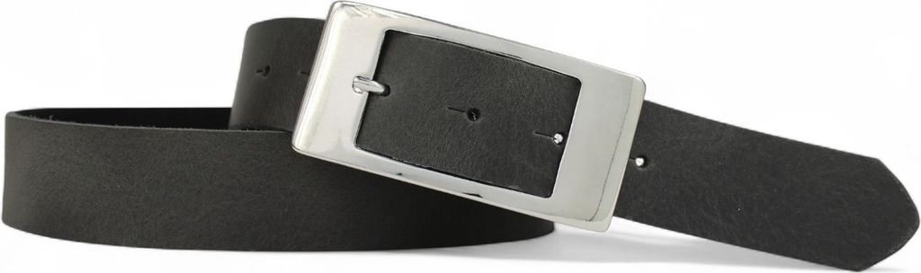 FRONHOFER Damen Ledergürtel ca. 3,3 cm rechteckige glänzende Dornschnalle, echt Leder