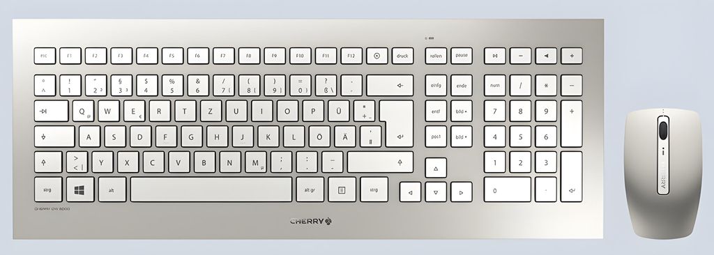 CHERRY DW 8000 Kabelloses Desktopset, Weiß/Silber, USB Produktbild 