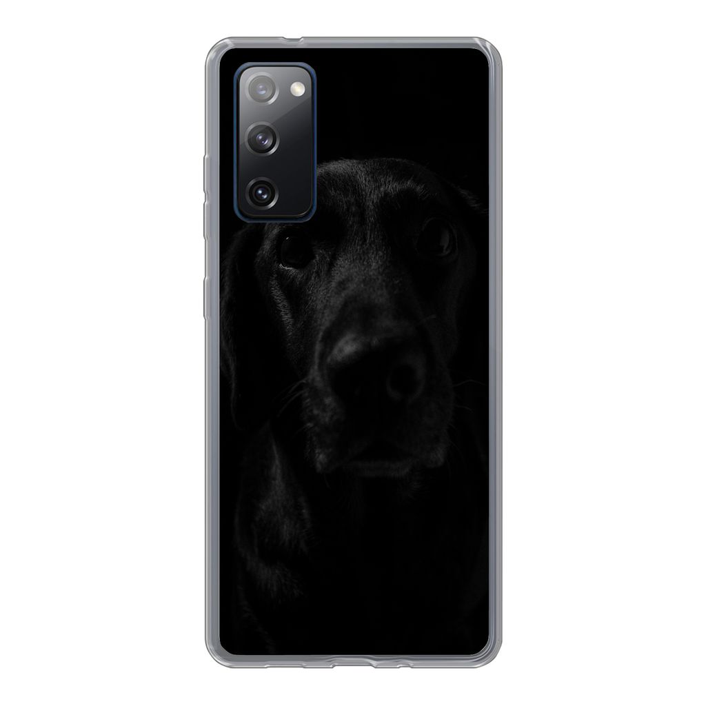MuchoWow Handyhülle Schutzhülle Hülle für Samsung Galaxy S20 FE Hund - Haustier - Schwarz Silikon Softcase Handy Hülle - Abdeckung