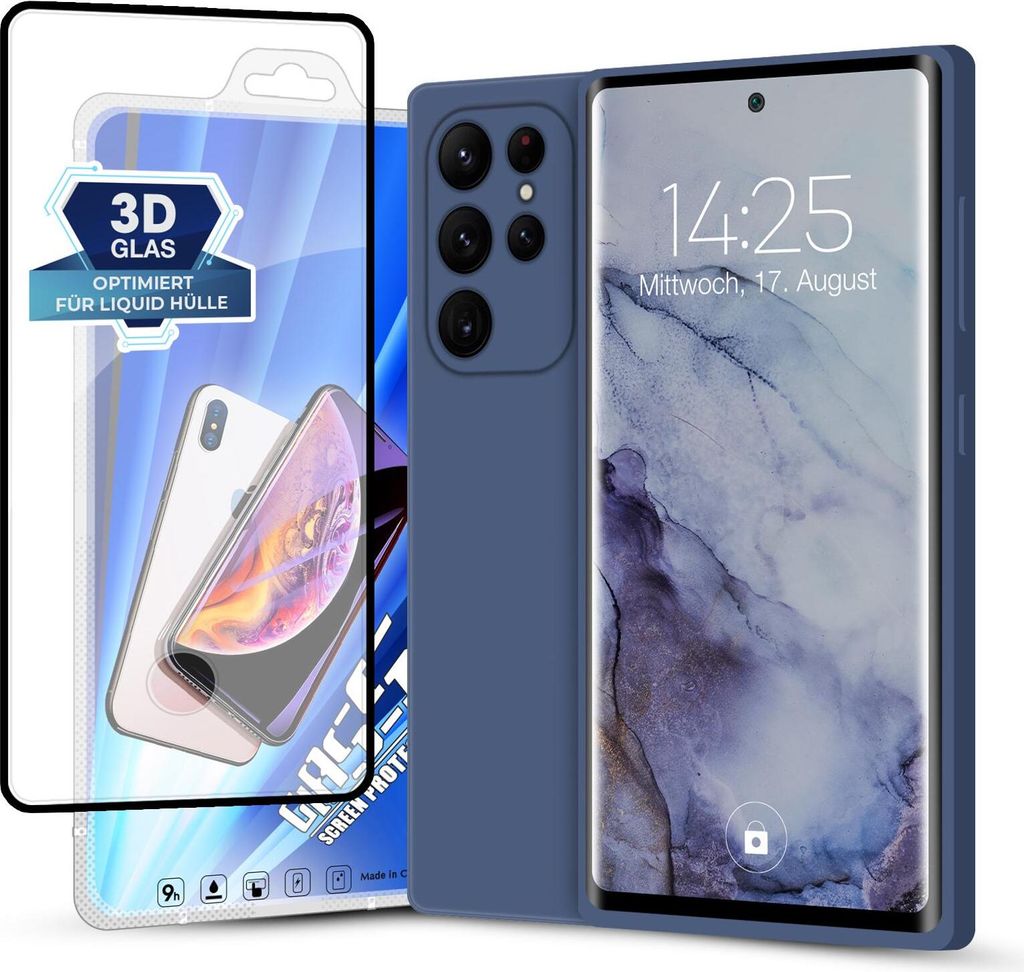 Hülle für Samsung Galaxy S22 Ultra mit 9H Displayglas Produktbild 