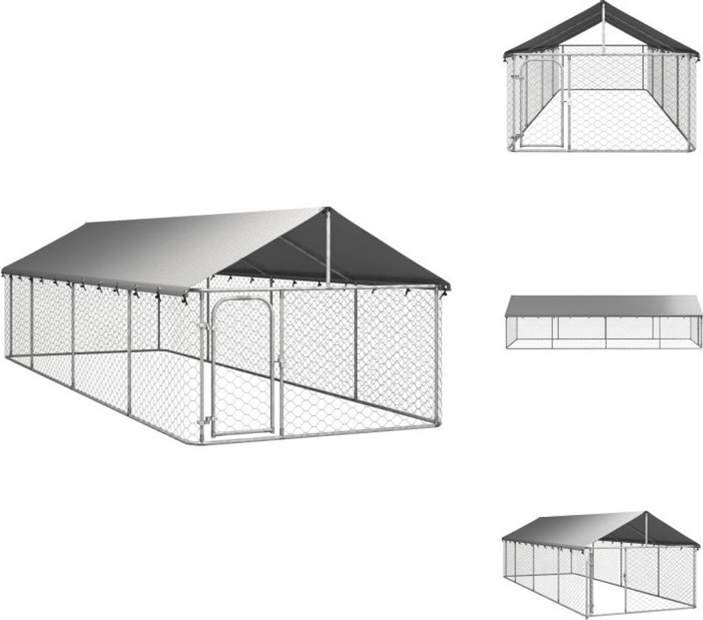 vidaXL Outdoor-Hundezwinger mit Dach 600x200x150 cm - Hundezwinger & -ausläufe