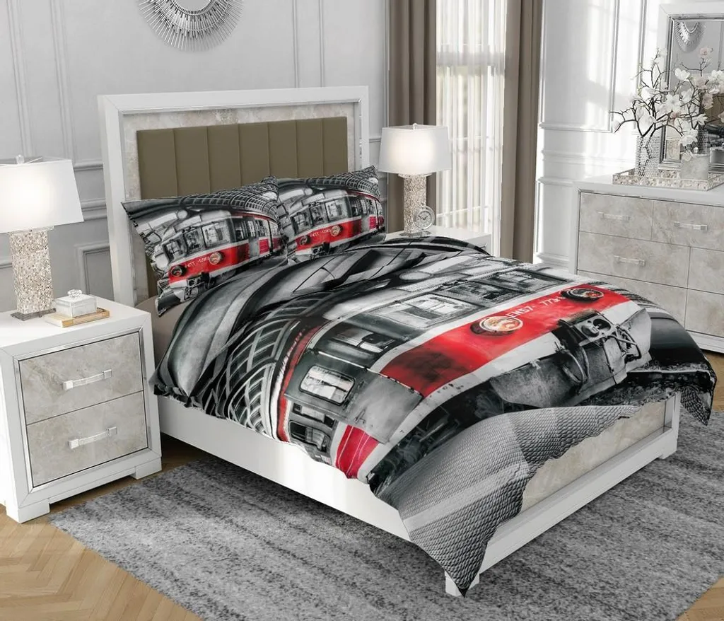 Biancheria da Letto SOVIO 160x200 Cotone 3 Pezzi Multicolore So.0139
