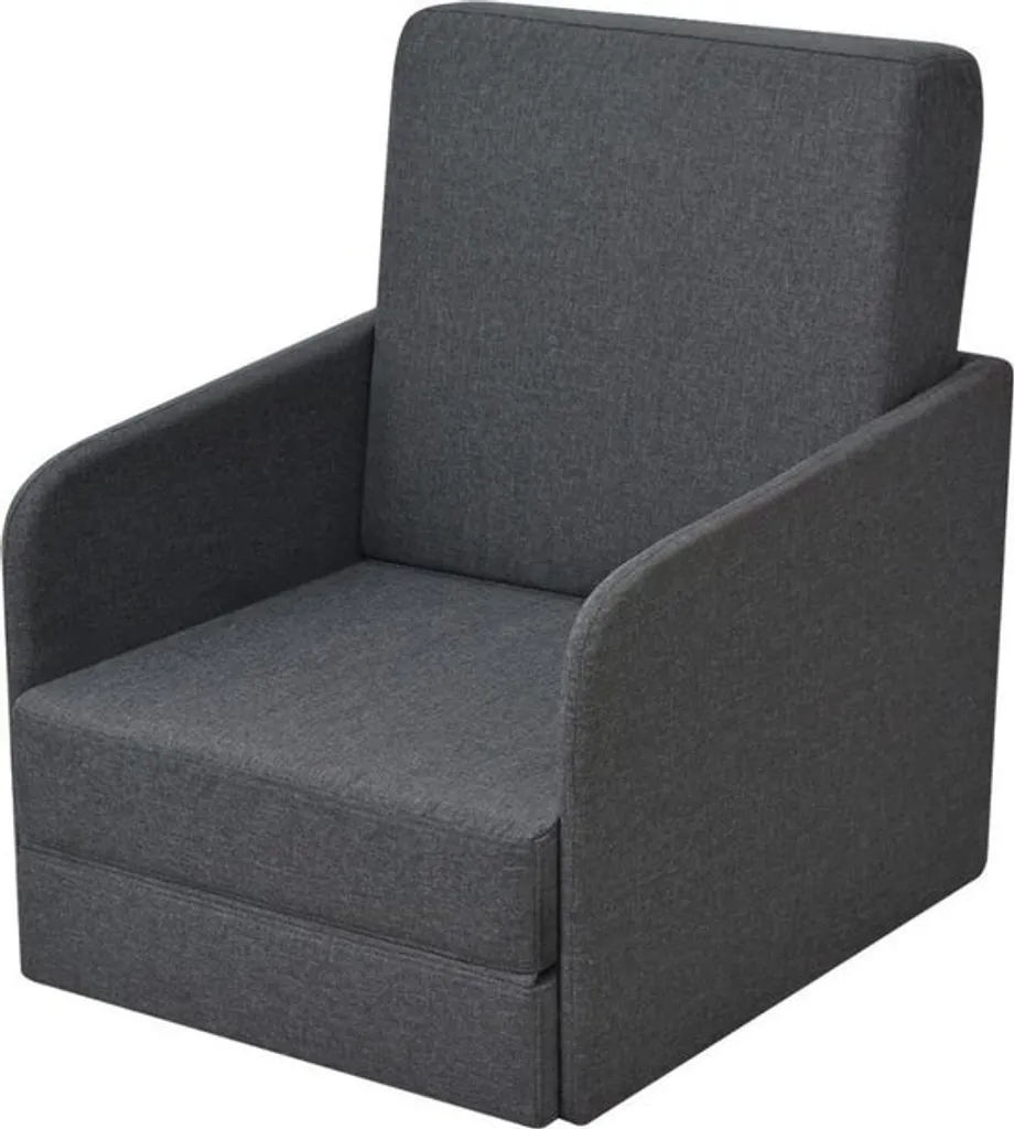 Fauteuil-lit en tissu gris foncé vidaXL - Design pliable gain de place