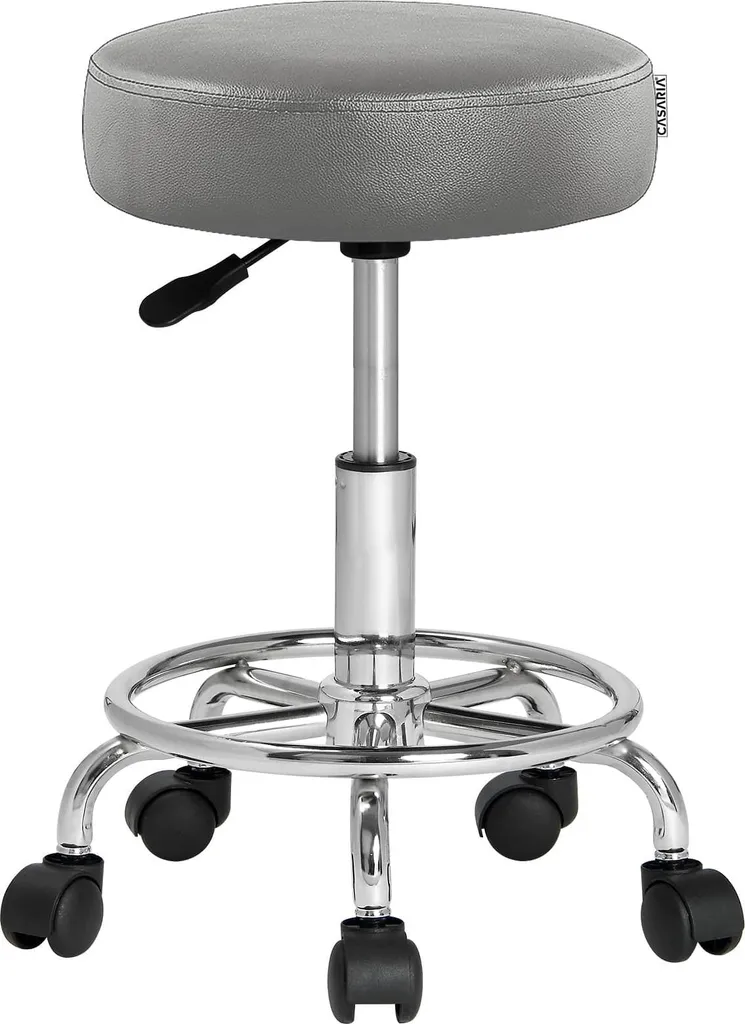 Tabouret médical à roulettes pour cabinet de massage et soins gris